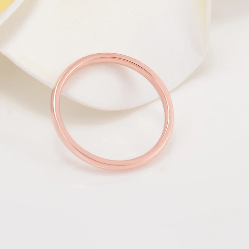 Simple smooth fashion ladies tail ring titanium steel rose gold wedding couple jewelry gift | Украшения и аксессуары