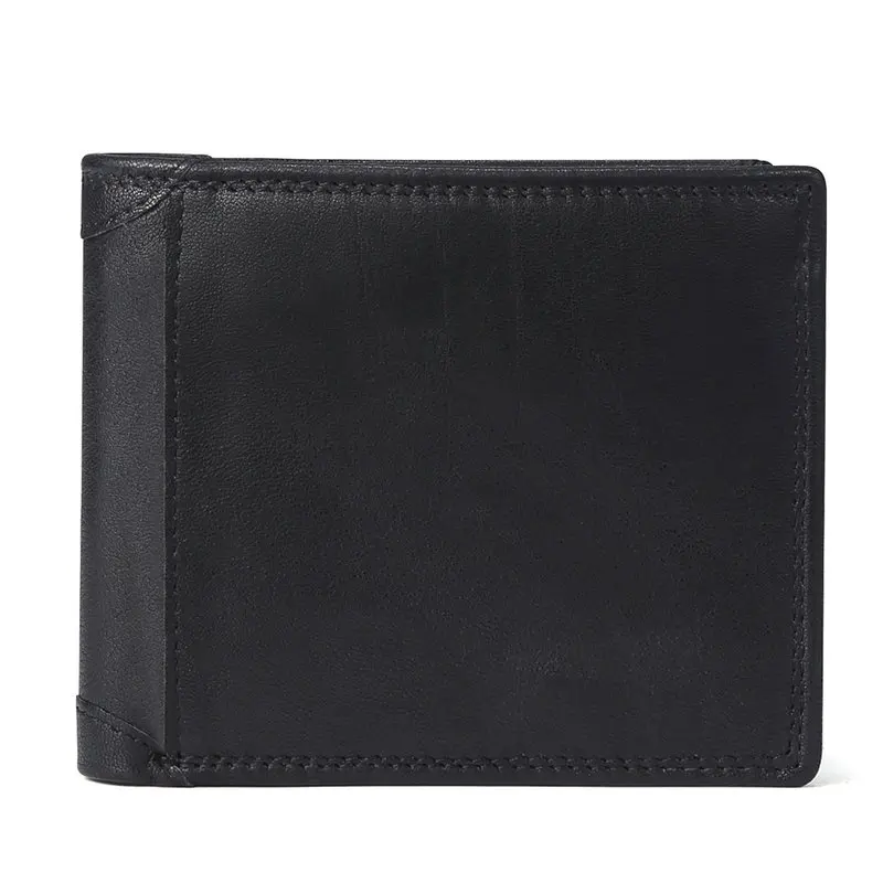 BlackPatchworkPurse Мужские кошельки из коровьей кожи с карманом для монет, Винтажный Мужской кошелек, Коричневый мужской кошелек из натуральной кожи с отделением для карт - Цвет: BlackPatchworkPurse