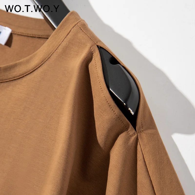 Женское длинное платье-футболка WOTWOY красное Хлопковое платье с о-вырезом и