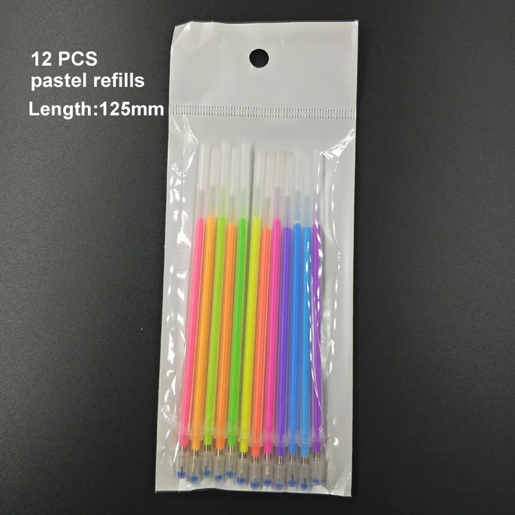 12 PCS Pastel refill 12/24 Цвет гелевая ручка металл Пастель яркость эскиз рисунок Краска Карандаш Цвет канцелярские школы маркер для детей Подарки - Цвет: 12 PCS Pastel refill