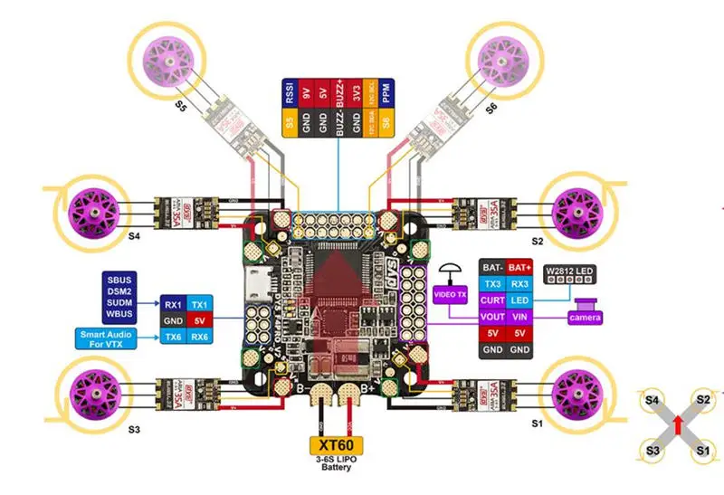 30,5*30,5 мм обновление DYS F4 Pro V2 AIO OSD& 5V 9V 3,3 V BEC и датчик тока Контроллер полета для FPV дрона RC мультикоптера модель