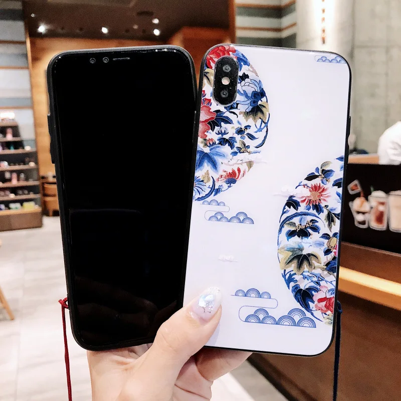 Для iPhone XS 10 S Max Xr 8 7 6 6s Plus чехол с цветочным узором закаленное стекло для Apple X R + Funda |