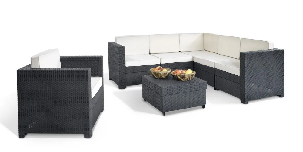 Новый дизайн продуктов уличная мебель Прованса 7 шт. набор диванов для патио |