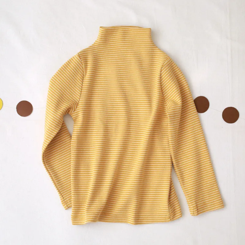 VIDMID/одежда в полоску для мальчиков и девочек, футболки детская одежда с высоким воротом хлопковые футболки с длинными рукавами для девочек возрастом от 2 до 7 лет, 4006 12