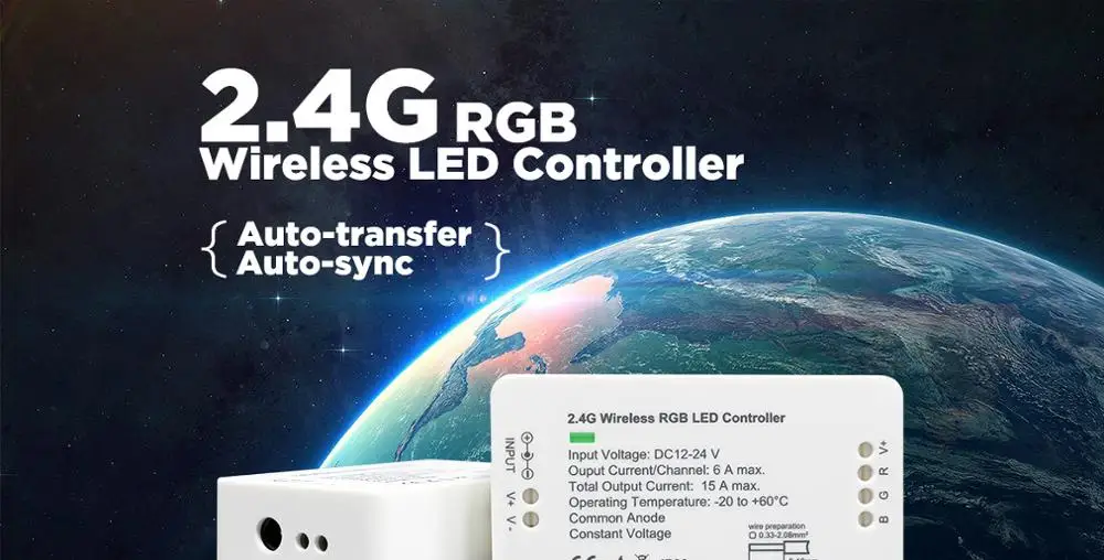 2,4G RGB контроллер, DC12V/DC24V, цвет и яркость регулируемые, для RGB светодиодный полосы, Точечный светильник s, жесткий барный светильник, линейный светильник s и т. Д