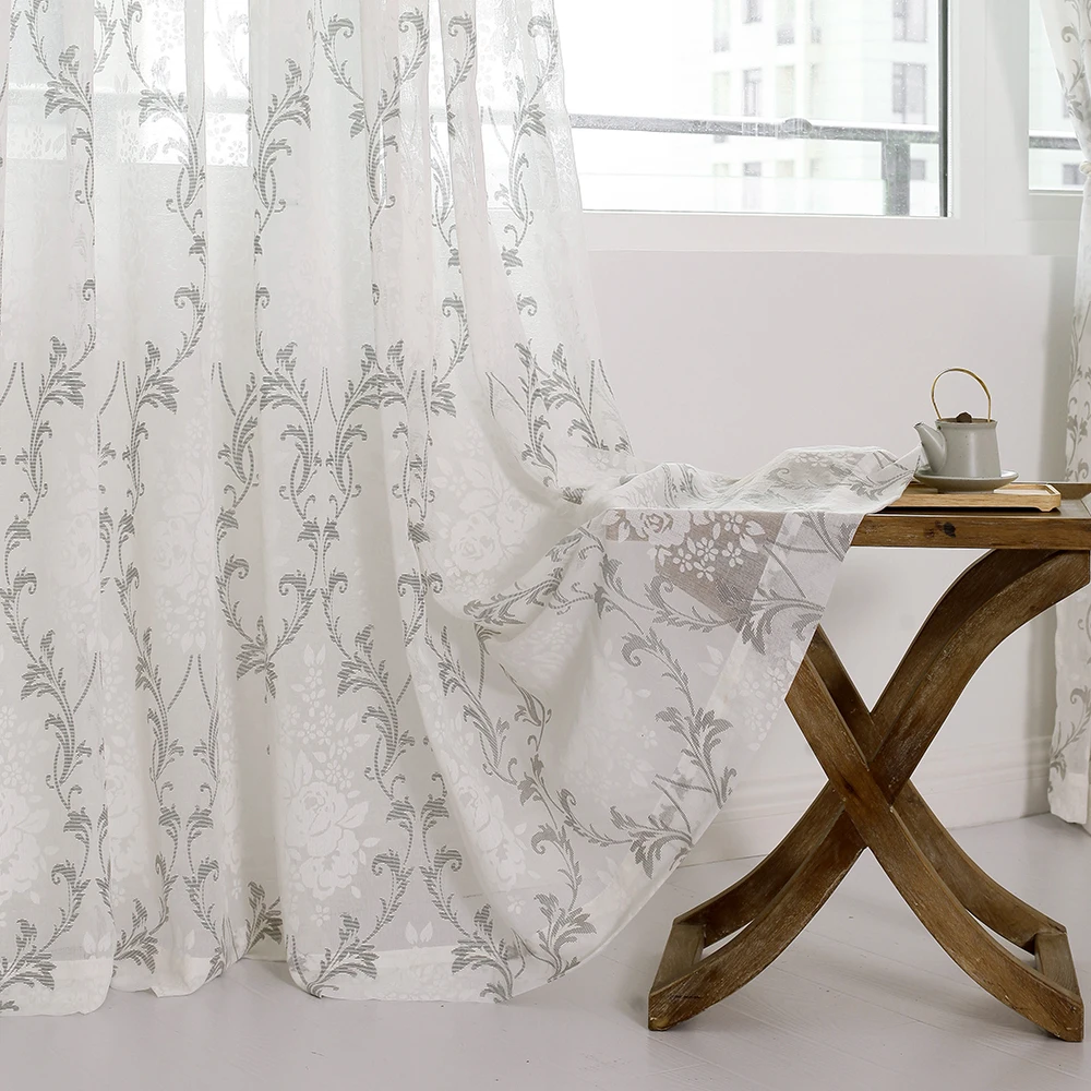 DSinterior elegant classic design burnout tulle sheer curtain for bedroom or living room window | Дом и сад
