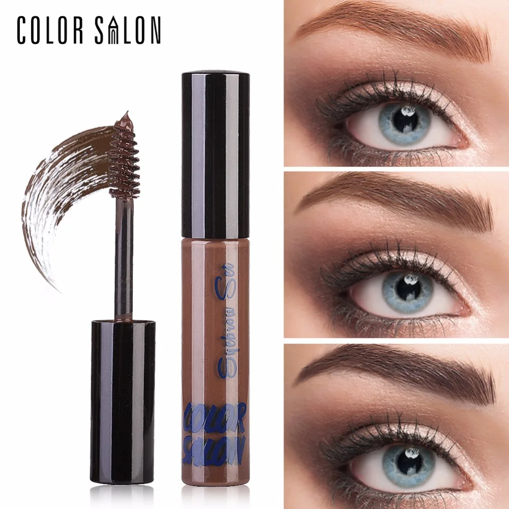 Водостойкий оттенок для бровей Color Salon крем коричневый гель из хны стойкая помада