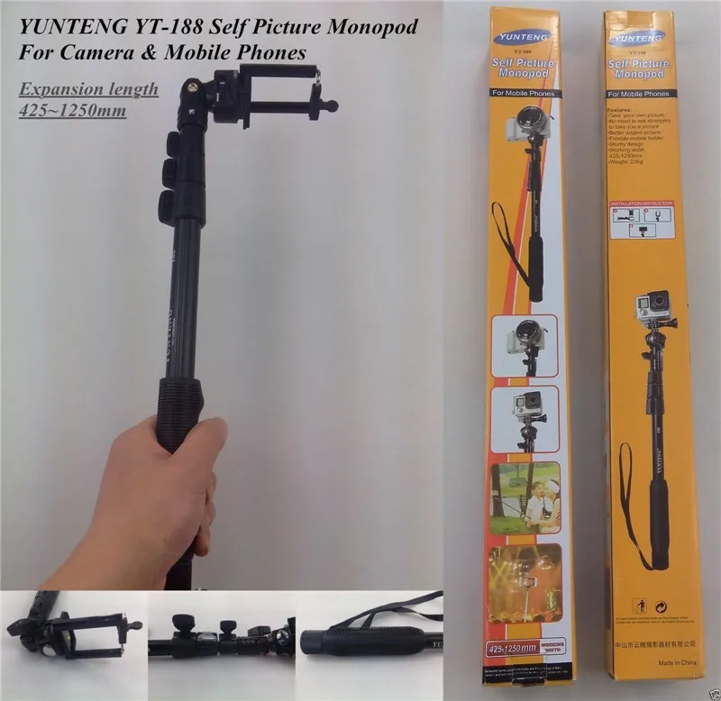 Для Sony Z4 Z3 Z/для Samsung A9 Star/A9 Lite/C9 C7 Pro YUNTENG 50 &quotGOPRO M onepod Беспроводная Bluetooth селфи