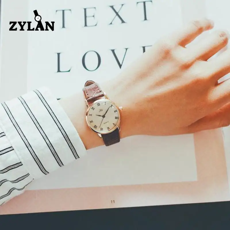 ZYLAN классическая римская Для женщин кварцевые часы ультра тонкий нежный дамы
