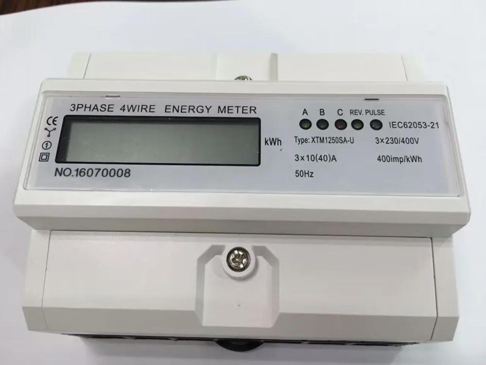 Трехфазный счетчик энергии на din рейке измеритель напряжения тока мощности Wattmetter