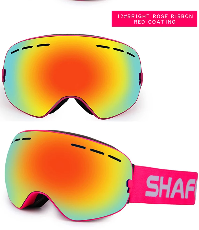 SHAFEEK брендовые лыжные очки двухслойные UV400 Анти-туман большая Лыжная маска очки для катания на лыжах мужские и женские зимние сноубордические очки