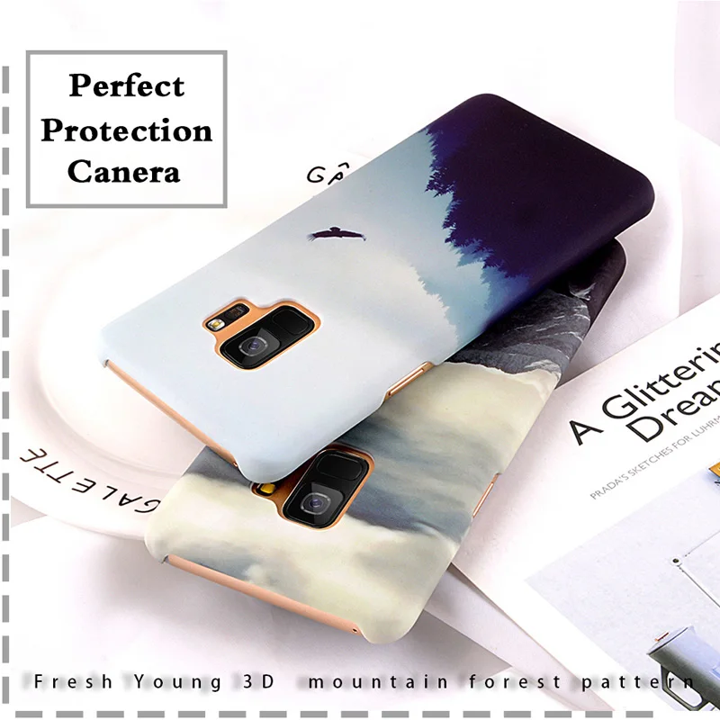 USLION ультра тонкий чехол для телефона для samsung Galaxy S9 S8 Plus Note 9 Note 8 S7 Edge горный пик лес Жесткий PC задний чехол s