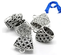 10 pcs silver tone pattern carved bail beads for wrap scarf jewelry making findings 4cm x 3 8cm