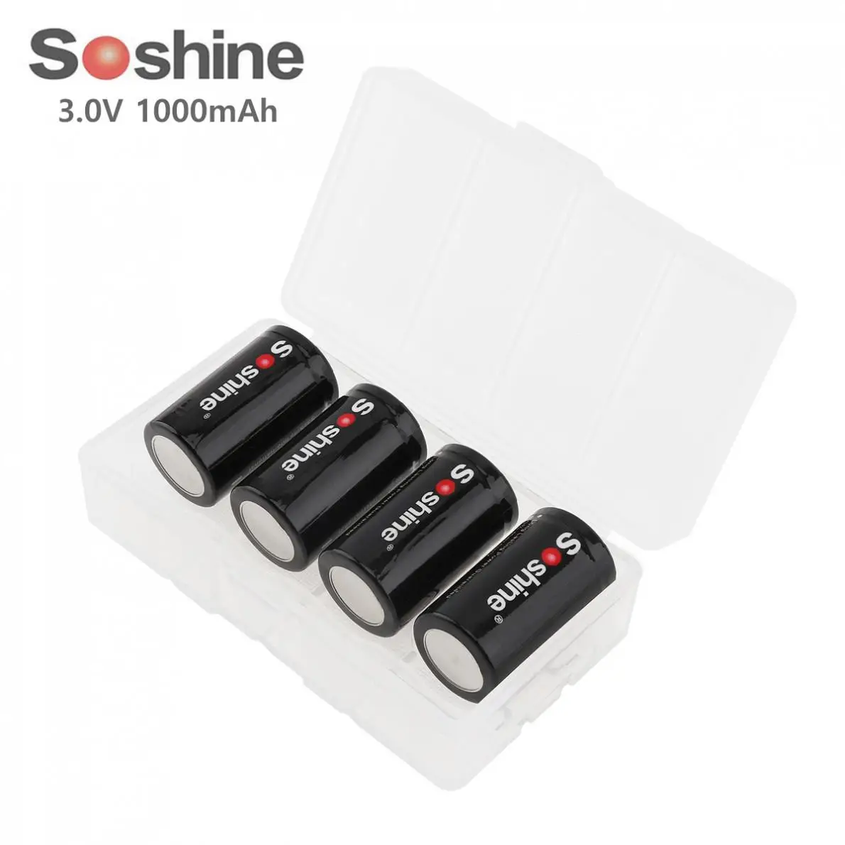 Soshine 4 шт./лот 3 в 1000 мАч CR2 литиевая батарея с портативной аккумуляторной коробкой