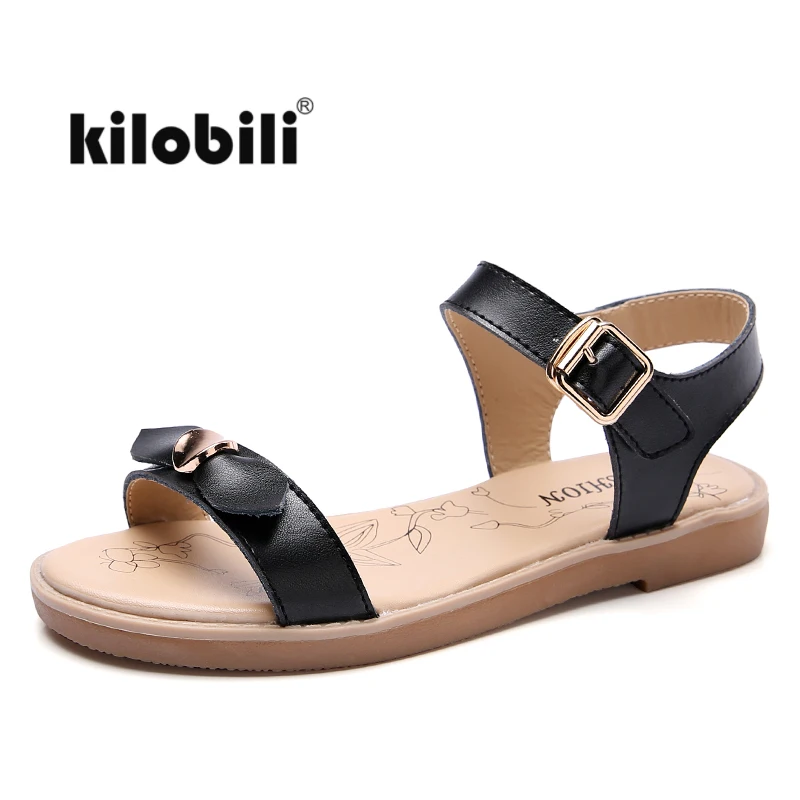 Kilobili 2018 Женские Босоножки Летние натуральная кожа сандалии на плоской подошве