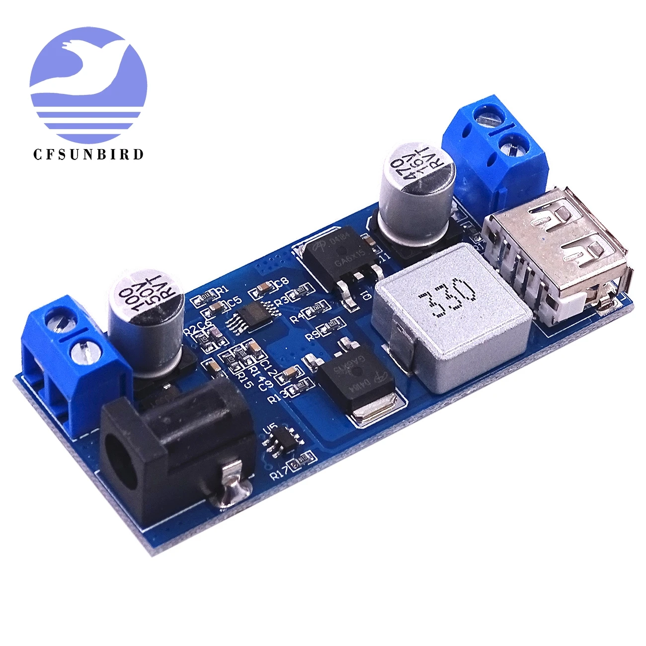 Блок питания CFsunbird LM2596S Регулируемый понижающий преобразователь с USB для замены