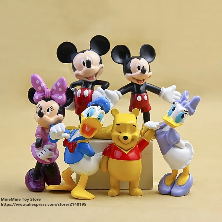 DISNEY Микки Маус Минни Дональд Дак 6 шт./компл. 8 см фигурка осанки коллекция