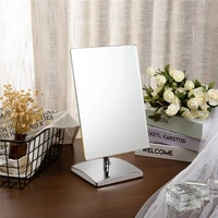 hd rectangle desktop tabletop cosmetic vanity makeup mirror with eva base304 stainless steel large non magnifying speech mirror