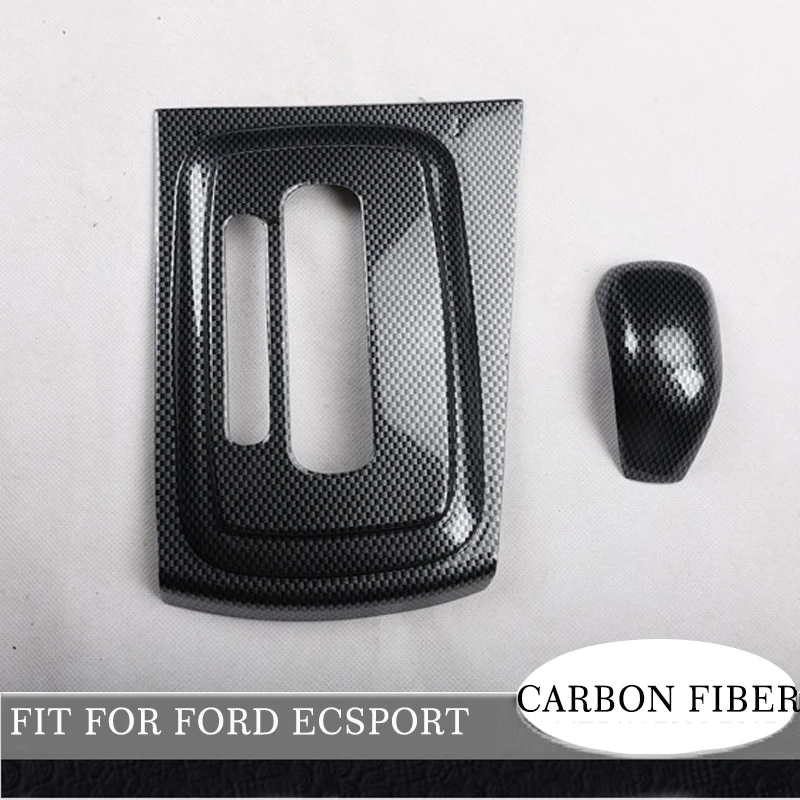car Interior GEAR SHIFT cover carbon fiber mahogany ABS plastic gear shift control panel for ford ecosport 2013-2017 | Автомобили и