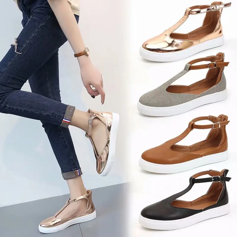 Новинка летние женские босоножки модные туфли на плоской подошве с закрытым