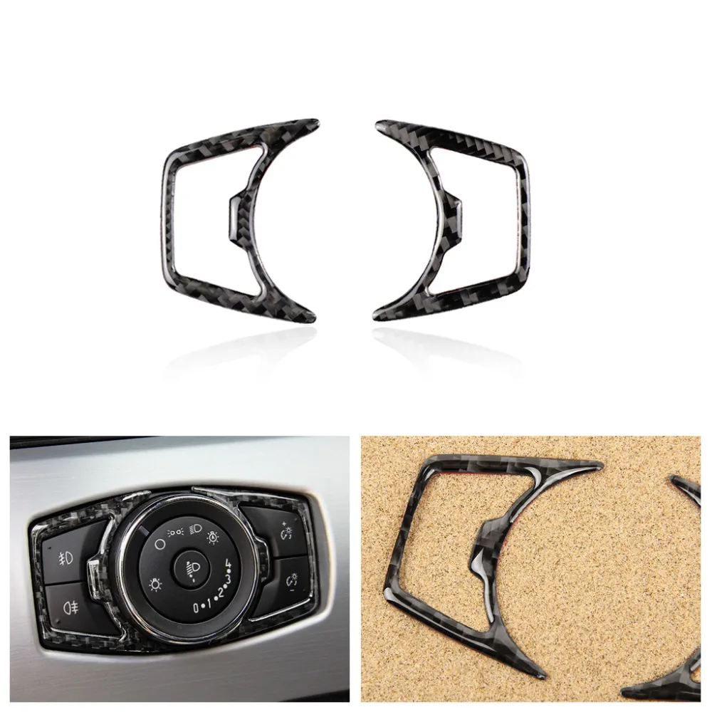 2 шт. автомобильный Стайлинг настоящее углеродное волокно кнопка переключения