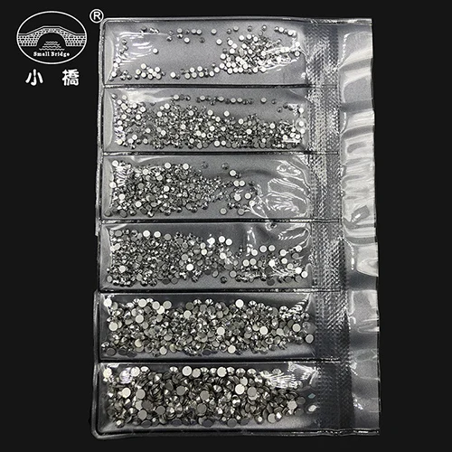 Mineral Silver 1440 шт разноцветные стразы разных размеров для приклеивания стекла, стразы с плоской задней частью, декоративные стразы Z211 - Цвет: Mineral Silver