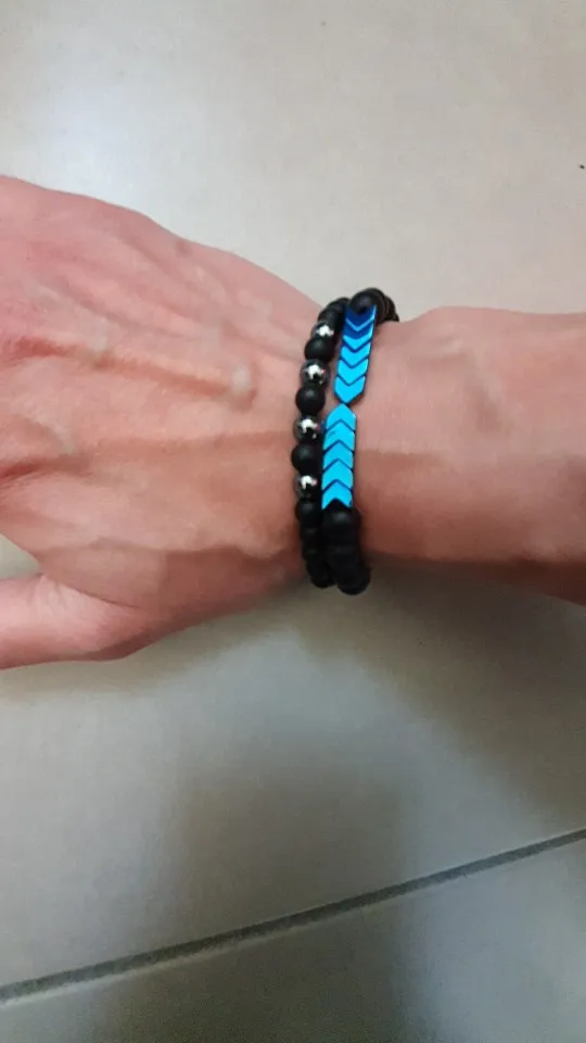 Мужской комплект гематитовые браслеты европейские мужские s Brading браслет с макраме панк хип-хоп крутые мужские ювелирные изделия подарок Pulseira Masculina