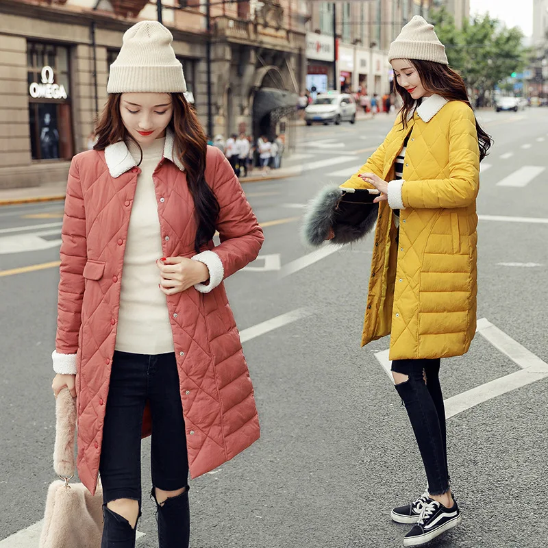 Женское модное пальто Зимняя пуховая парка женский зимний воротник Свободная и