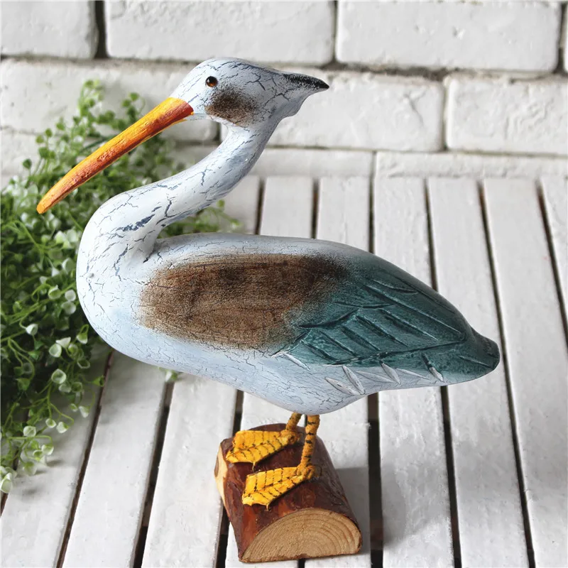 Винтажная модель утки деревянные фигурки ручной работы с цветным принтом