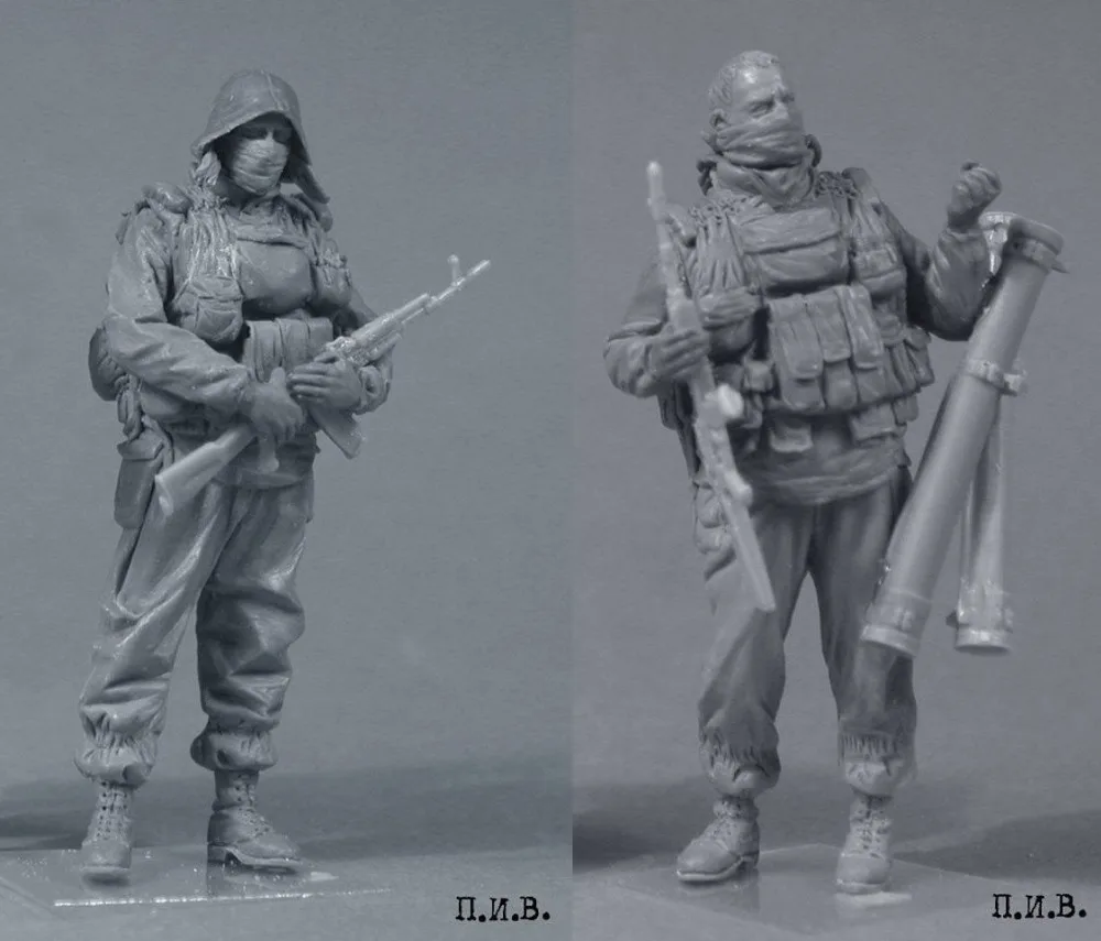 

Неокрашенный набор 1/35, набор русуна (2 фигурки), Экипировка солдата, фигурка из смолы, миниатюрный набор для гаража