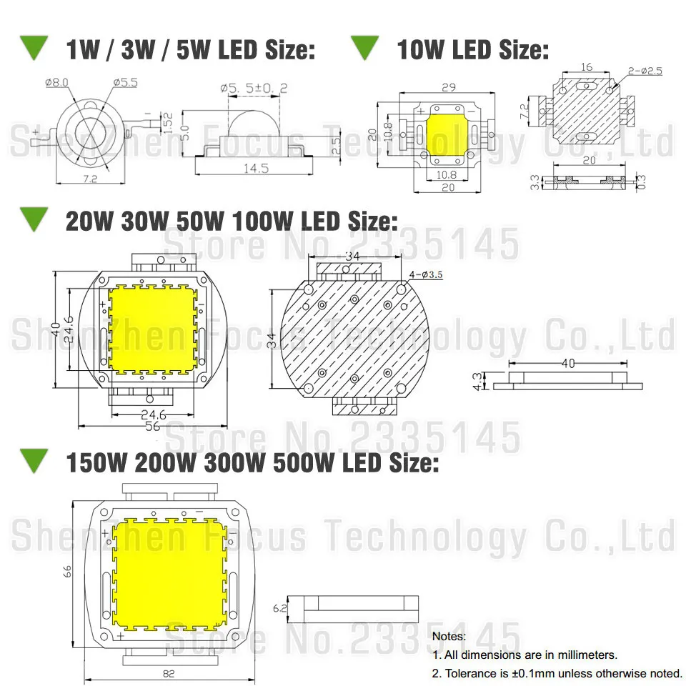 Высокая мощность светодиодный чип 1 Вт Зеленый 520 525nm COB DIY прожектор сценический