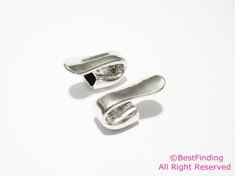 Открытые крючки застежка для браслета манжеты античное серебро 4 мм кожаный