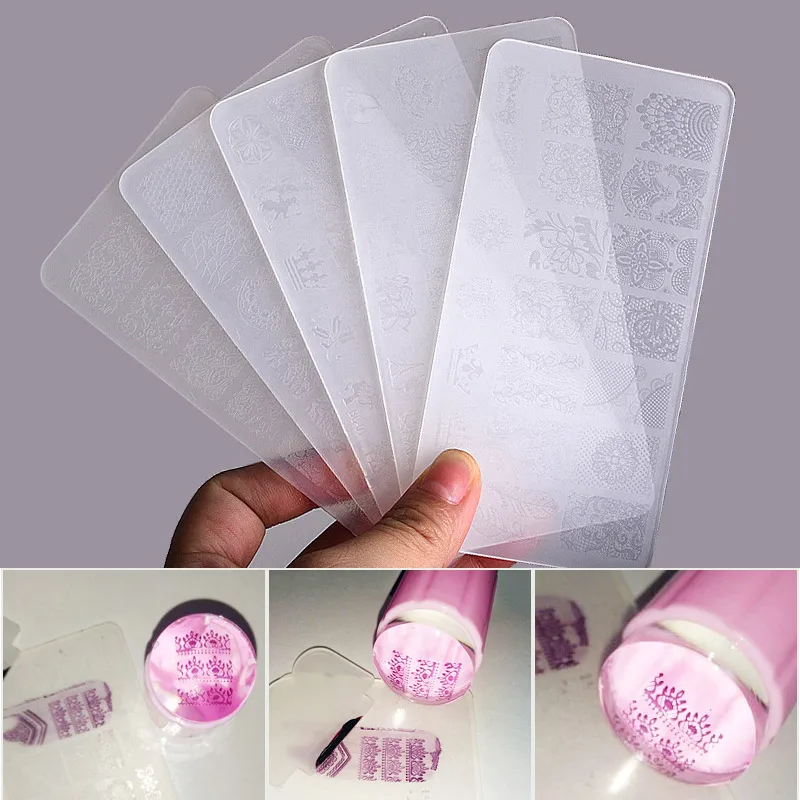 

10Designs BC series 10Pcs/Lot Nail Stamping Plates Set Stamper Scraper Nail Art Polish Stamp Plastic DIY Nail Art Template,