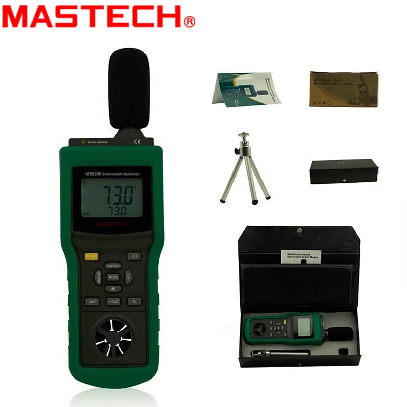 Цифровой фотометр MASTECH MS6300 измеритель температуры и влажности звуковой