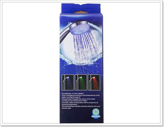 08A10 Temperature Sensor Color Changing 15 LED Showerhead (Silver) water fall chrome faucet|faucet light|sensor nightfaucet supplies |