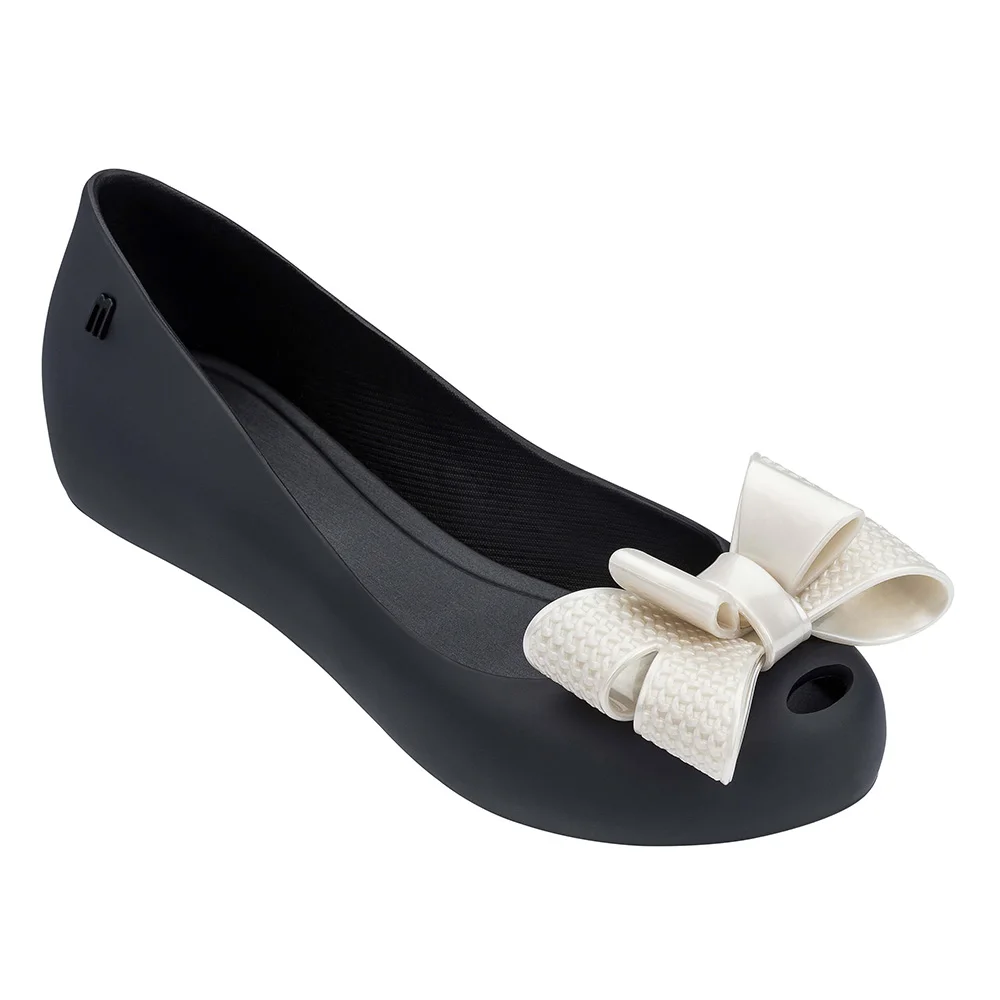 Melissa Mel Ultragirl/ новые женские сандалии на плоской подошве; Брендовая обувь melissa для женщин; прозрачные сандалии; женская прозрачная обувь - Цвет: Black