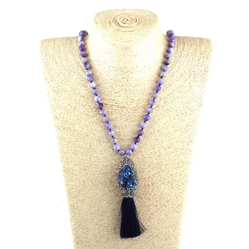 MOODPC модные богемные этнические ювелирные изделия модная грань синий Агат камень