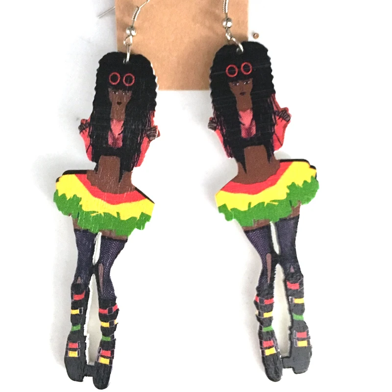 5 пар/лот сексуальные черные деревянные серьги для девочек|wooden earrings|black wooden earringssexy