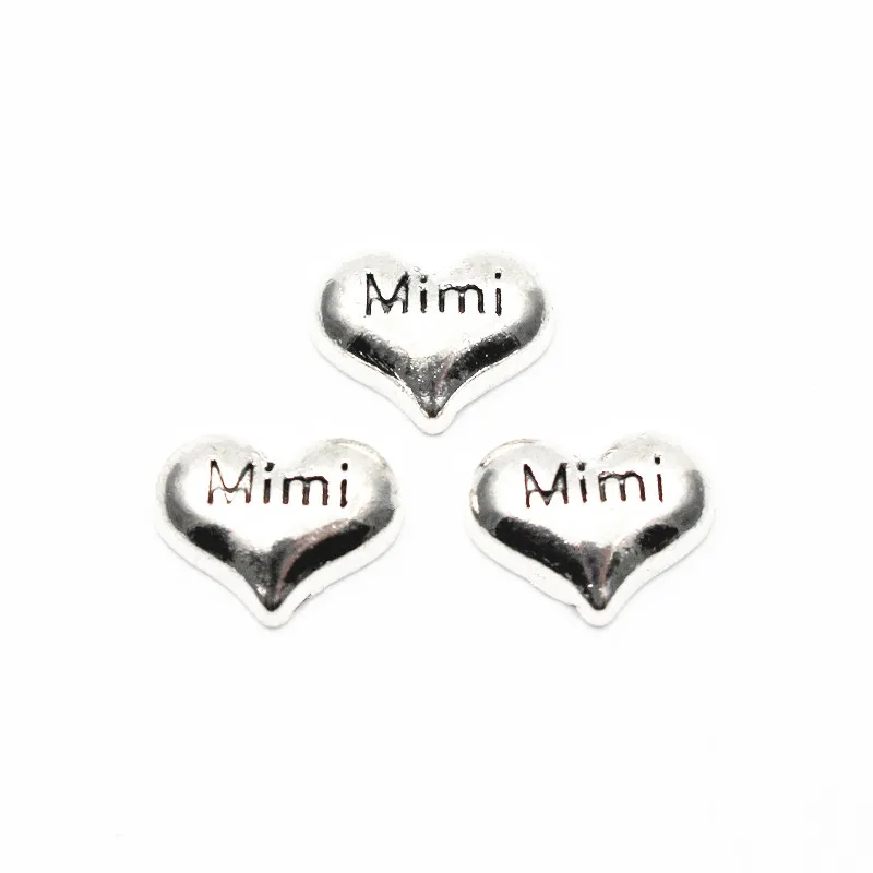 Newest 10pcs/lot MUM PAPA Brother floating charms living glass floating memory locket charms jewelry - Окраска металла: 8