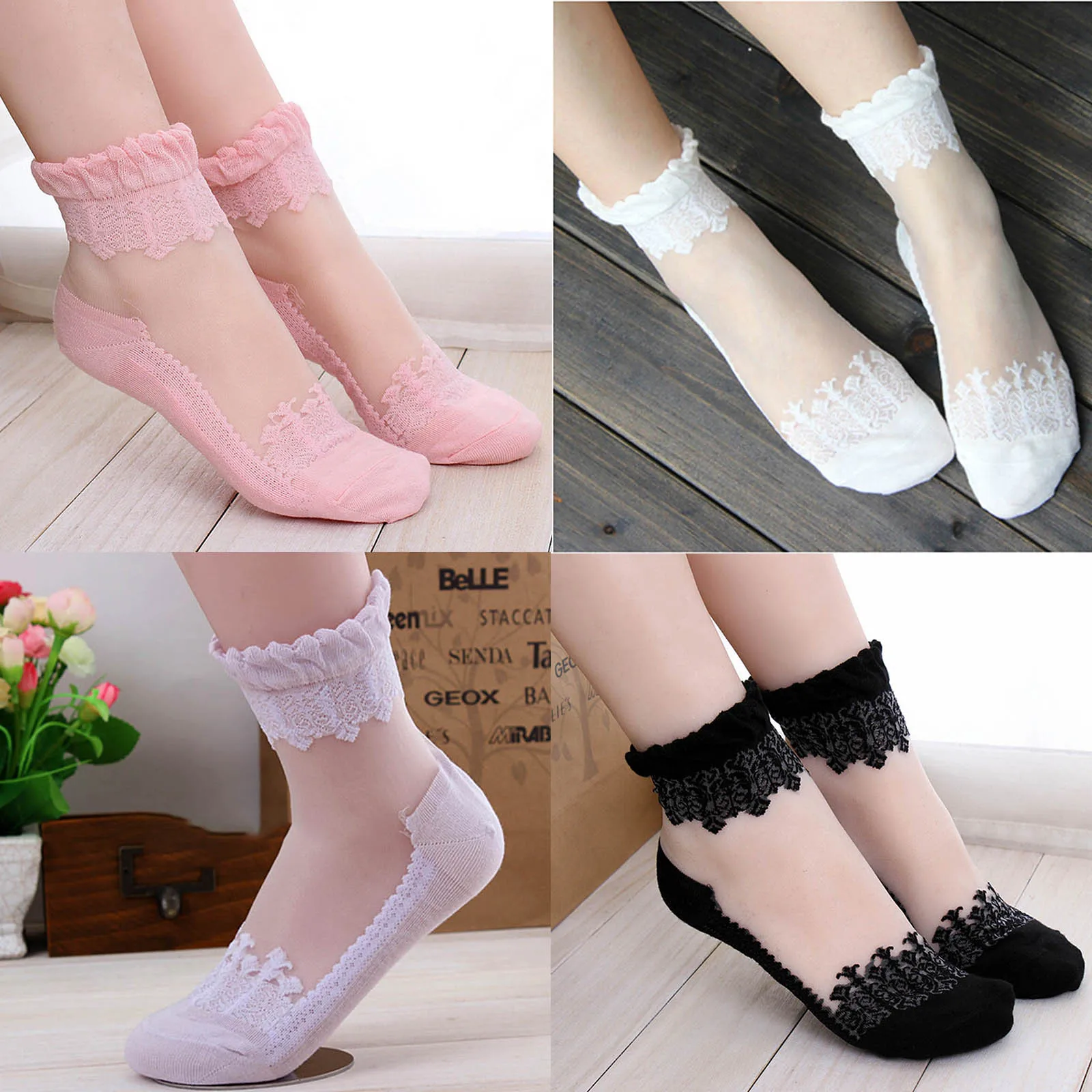 1 пара женские ультратонкие короткие носки|hosiery| |