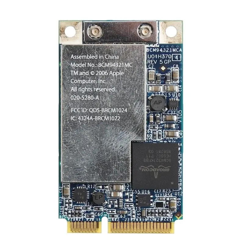 

Беспроводная плата Adpter Wi-Fi Mini PCI-E WLAN Broadcom BCM94321MC BCM94321 Wireless-N 802.11a/b/g/n 300 Мбит/с для ноутбука Apple MacBook
