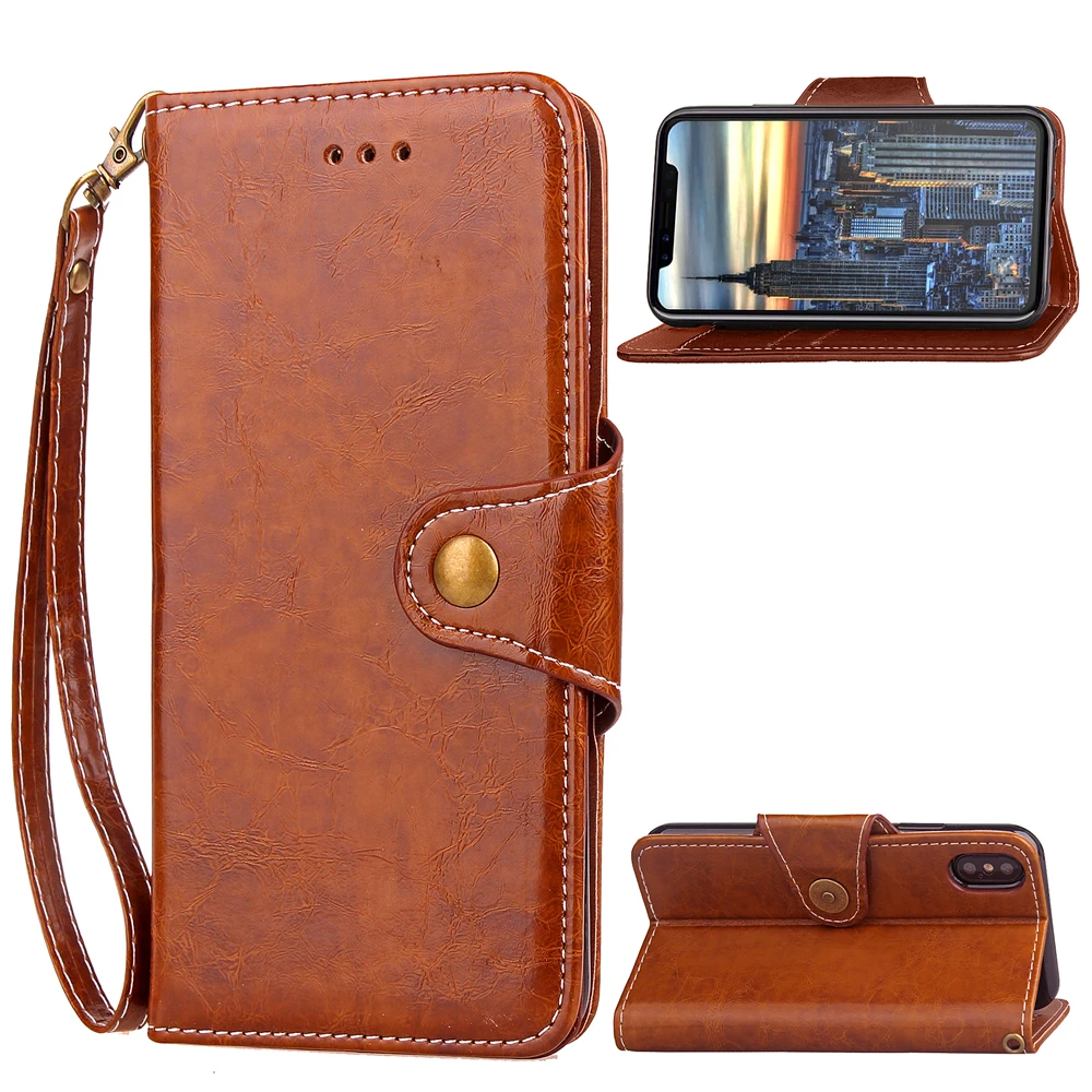 Чехол-Кошелек для iphone X ретро-чехол из искусственной кожи на магнитной застежке с
