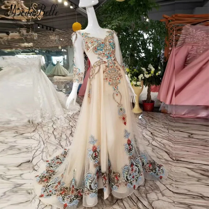 Роскошное платье для выпускного Modabelle из Дубая украшенное бисером иллюзия