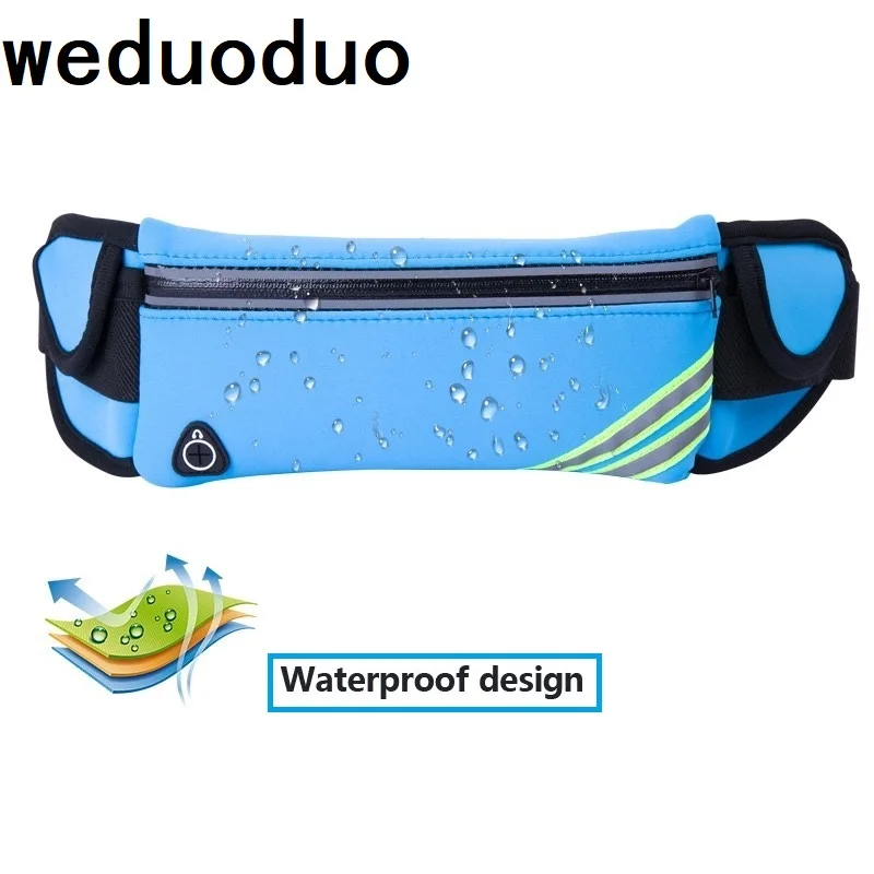 

Повседневная поясная сумка Weduoduo для мужчин и женщин, водонепроницаемая бананка на плечо из лайкры, кошелек для денег, телефона
