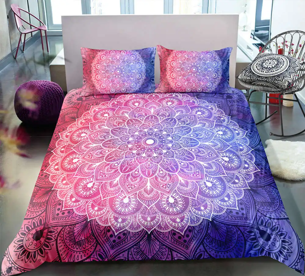 

Thumbedding Dropship Bohemia Style Blue Flower Leaves Bedding Set Classic Designed Floral 3D Duvet Cover Set Innovative Design