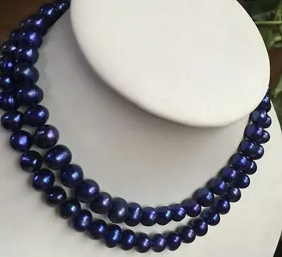 single9-10mm south sea baroque black blue pearl necklace 32"14k | Украшения и аксессуары