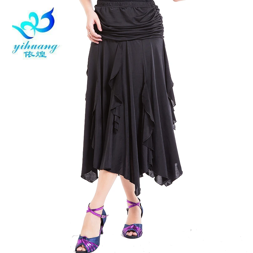 

Free Shipping Ballroom Waltz Dance Skirts Modern Standard Tango Salsa Samba Rumba Practice Costumes Elastic Waistband #2547