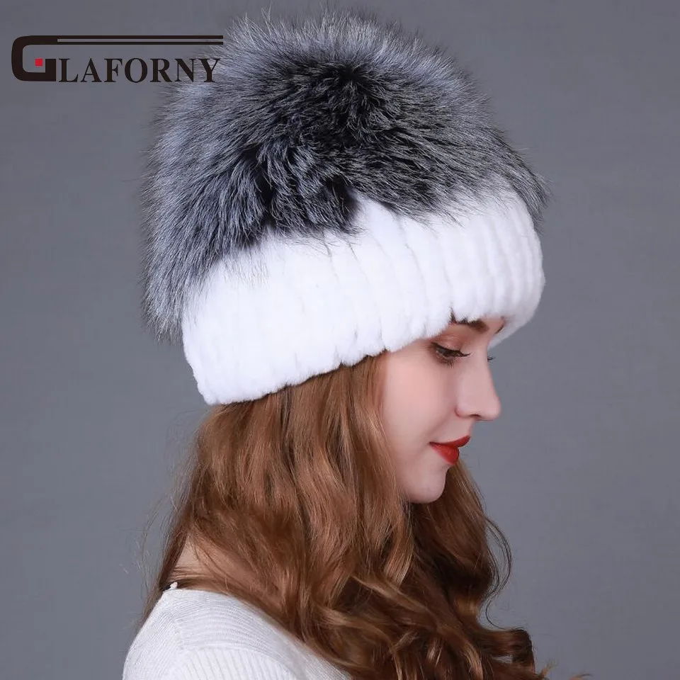 Glaforny 2017 горячая Распродажа женская меховая шапка в полоску большие Меховые