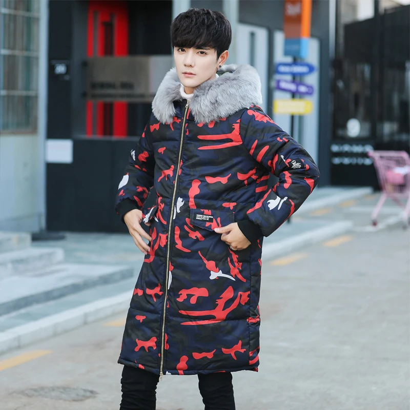 Зимняя Камуфляжная парка меховые куртки хлопок Chaquetas Hombre мужские парки мужская