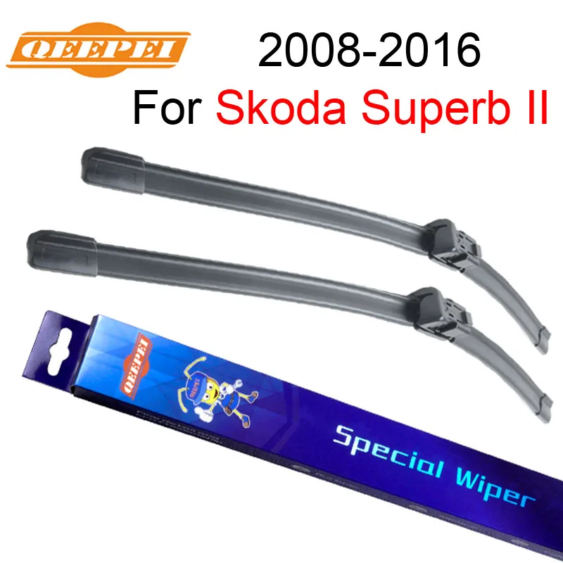 Qeepei стеклоочистители лезвия для шкода Superb 2 2008-Present 24 ''+ 18 '' автоаксессуары для авто резиновые стеклоочиститель цены, Cpc105-6